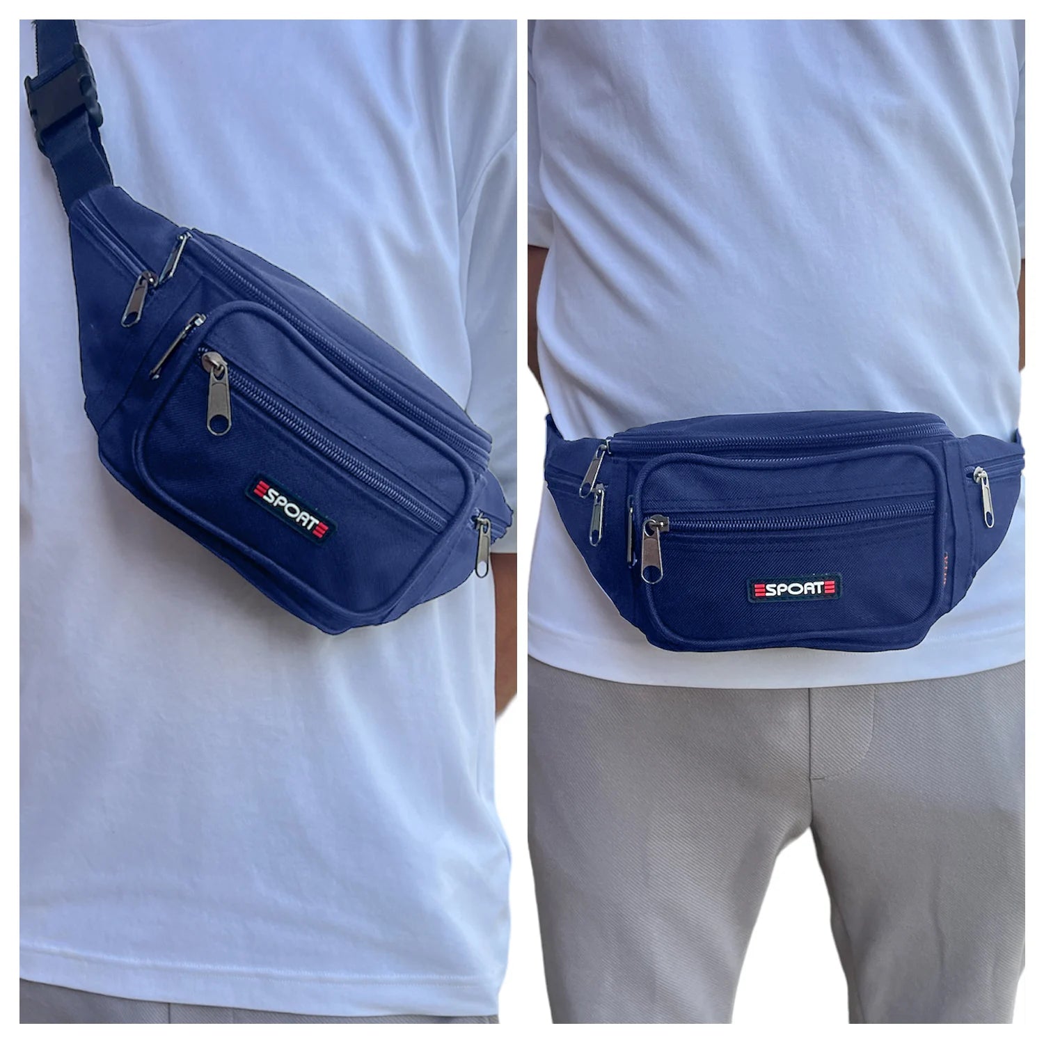 Heuptasje Dames / Heren - Fanny Pack - Buideltasje Nylon - Lichtgewicht - 6 vakken