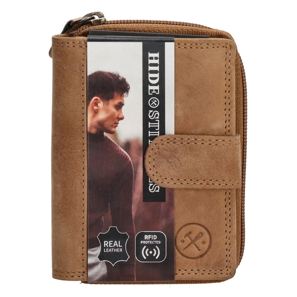 Hide & Stitches - Leren Rits Portemonnee - Voor Dames / Heren - Kleine - Lute Lederwaren