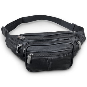 THL Design - Leren Heuptasje Dames - Heuptasjes Heren - Veel Vakken - Leer Zwart