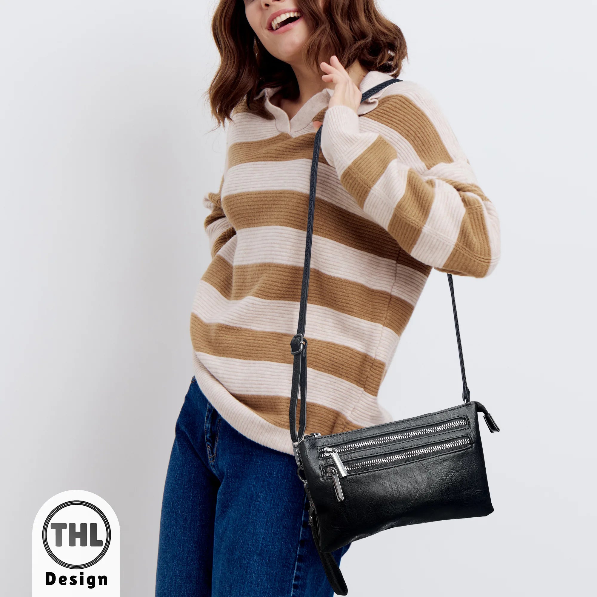THL Design - Dames Schoudertas - Klein tasje - Veel Vakken