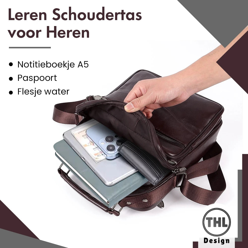 THL Design – Leren Schoudertas Heren - M