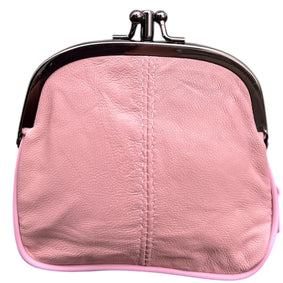 THL Design - Dames Knip Beurs - Beursje Medium - Portemonnee Dames - Leer - Roze