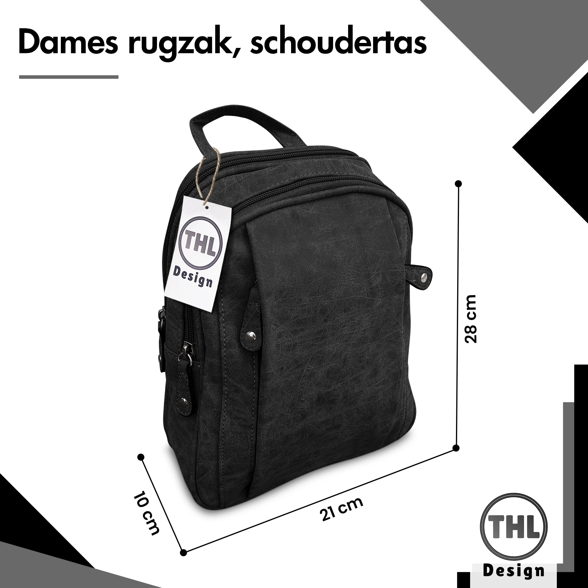 THL Design Dames Rugzak Kleine Rugtas Lute Lederwaren