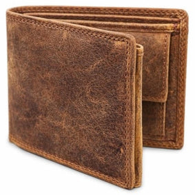 THL Design - Leren Portemonnee Heren - Portefeuille Heren - Billfold - RFID Bescherming - Vintage Leer - Bruin