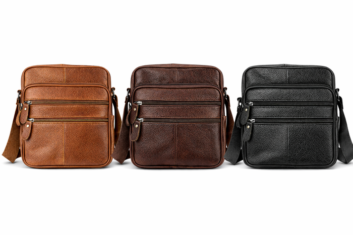 TOURBN Anti-diefstal Onderarm Schoudertas Heren - Leren Schouderband Tas Met Verstelbare Riem, Bruin Retro
