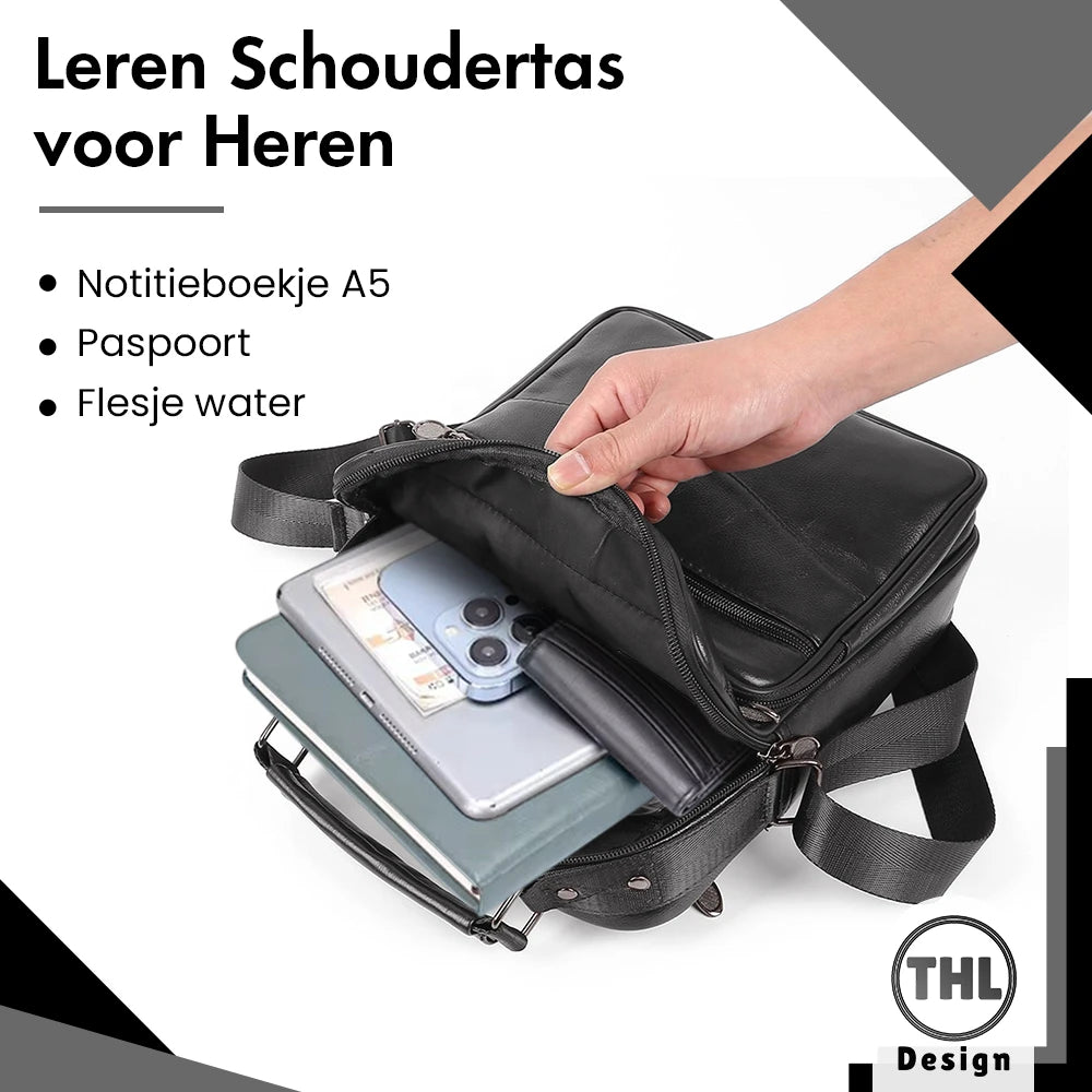 Zerimar Kleine schoudertas van leer, schoudertas voor heren Zerimar Kleine schoudertas van leer, schoudertas voor heren