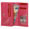 Dames portemonnee harmonica echt Leer Roze (pink) 02