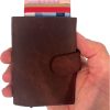 THL Design – Pasjeshouder Mannen Dames – Pasjeshouder Uitschuifbaar – Portemonnee Heren – RFID – Vintage Leer Bruin 01